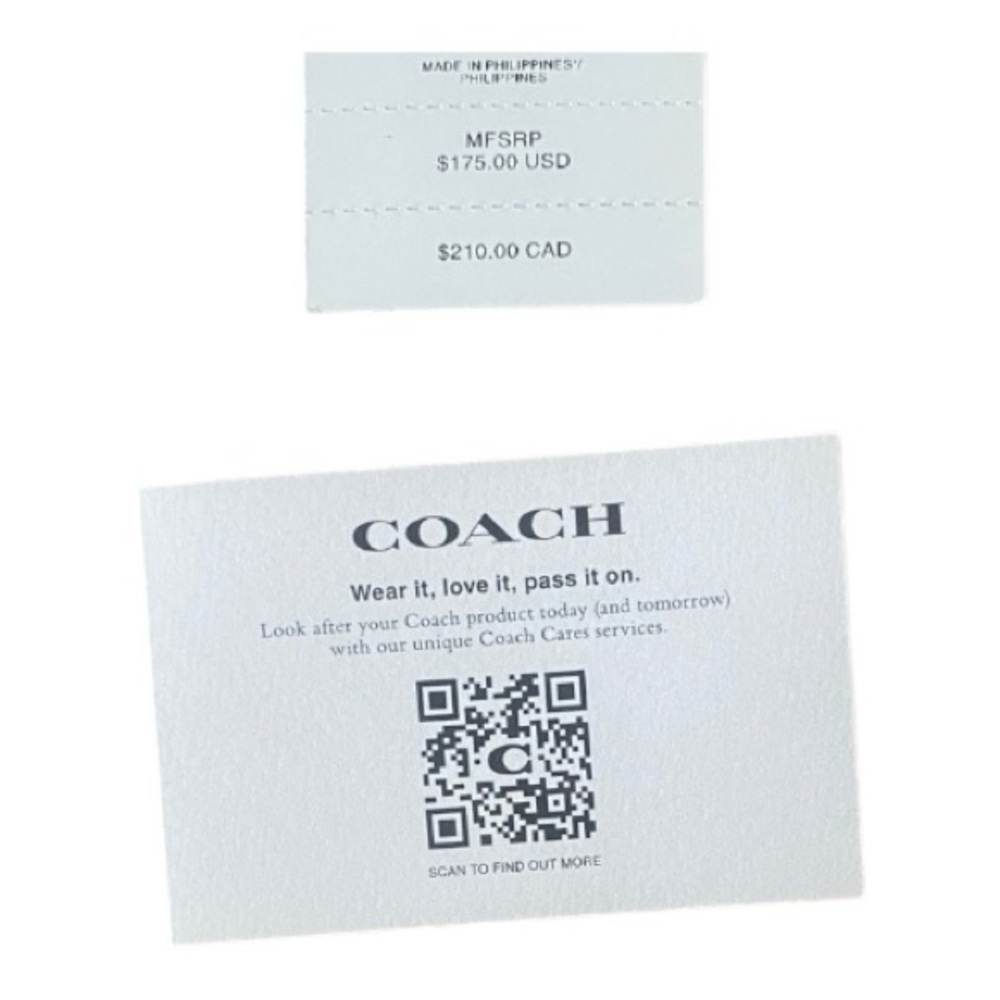 NWT Coach Black Smooth Leather Slim Wallet Zip Snap Long Wallet Logo - Picture 7 of 10